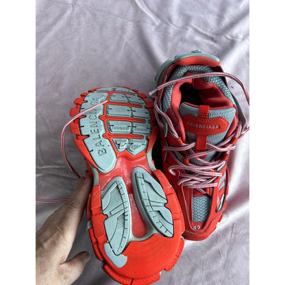 Balenciaga Track Sneakers Red Grey Mens Size US 9 EU 42 Chunky Tech Shoes