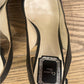 Christian Dior Slingback Heels Black Leather Silver Toe Cap Pumps Elegant S 8.5