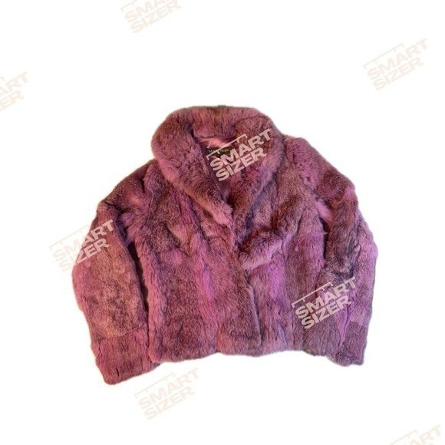 Max Mara Fur Jacket Pink Rabbit Fur Cropped Collar