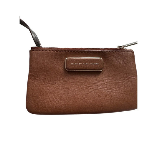 Marc by Marc Jacobs Brown Leather Wristlet Pouch Coin Purse Key Ring