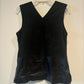 Vince Black Suede & Leather V-Neck Tank Top