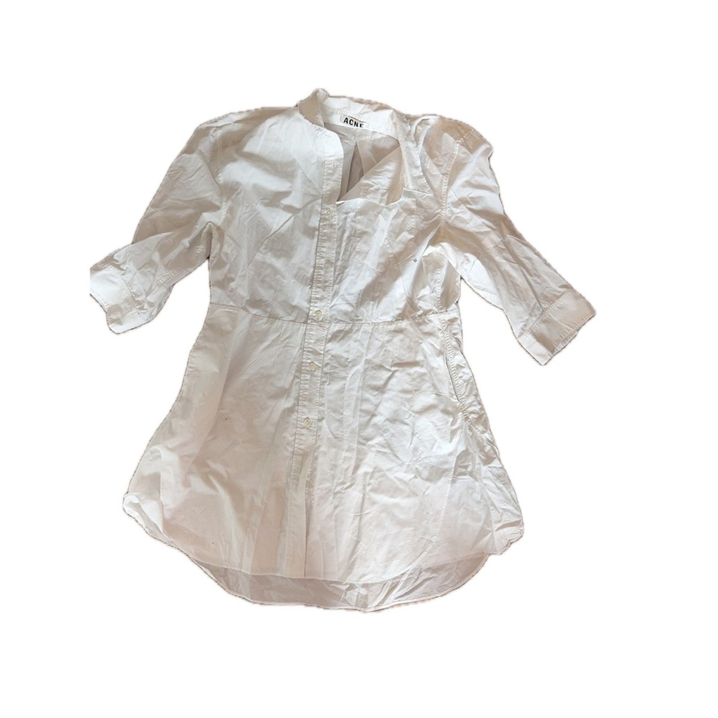 Acne Studios White Cotton Shirt Dress – Size 38 (US 6)