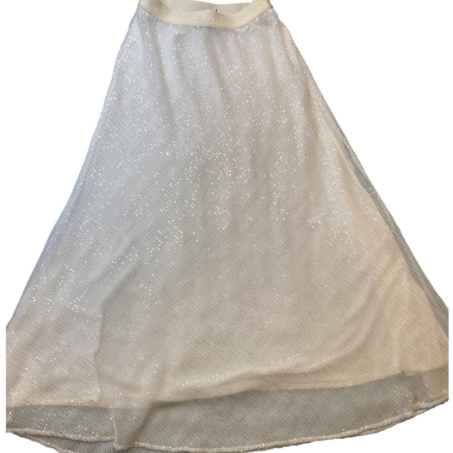 Rodebjer Larissia Sequin Maxi Skirt White Size S Polyester