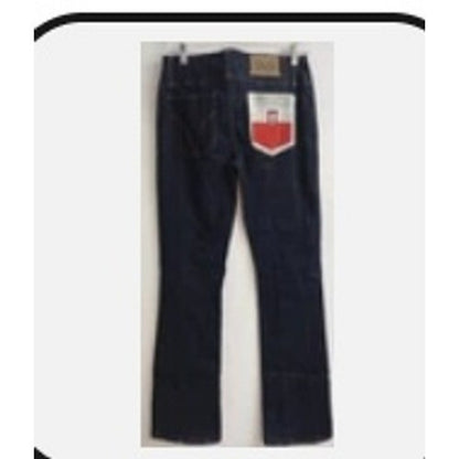 Dolce & Gabbana D&G Mens Polska Poland Flag Dark Wash High Waist Jeans Size 30