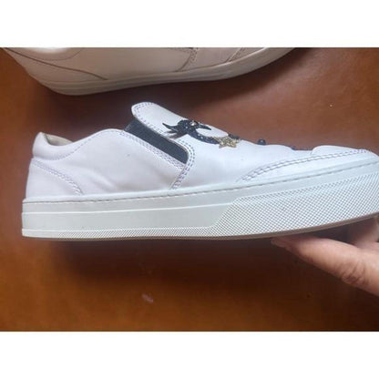 Tods white leather slip on