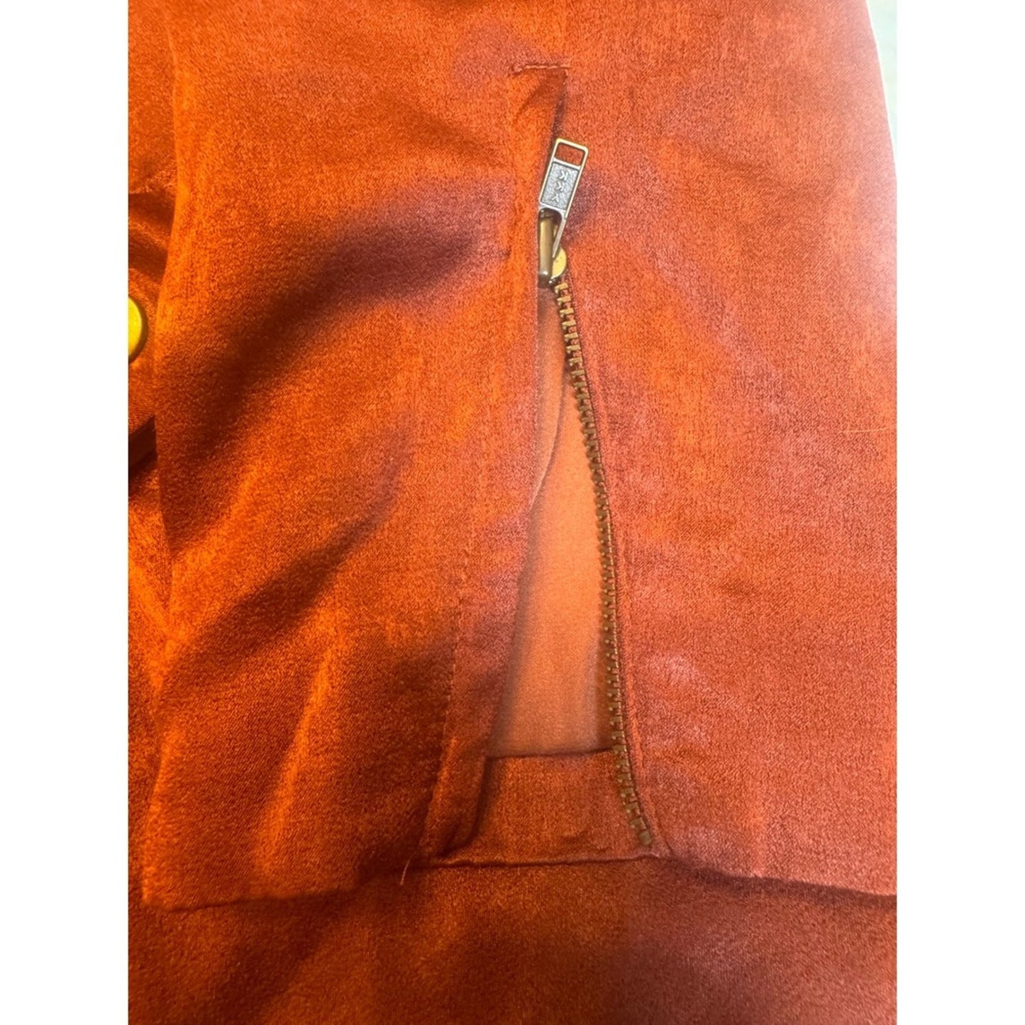 Free People Rust Colored Blazer Jacket Statement Button Front Pockets
