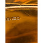KENZO Clutch Black & Gold Leather Geometric Accents Evening Bag