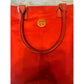 Tory Burch Red Nylon Tote Bag Gold Logo Double Handles