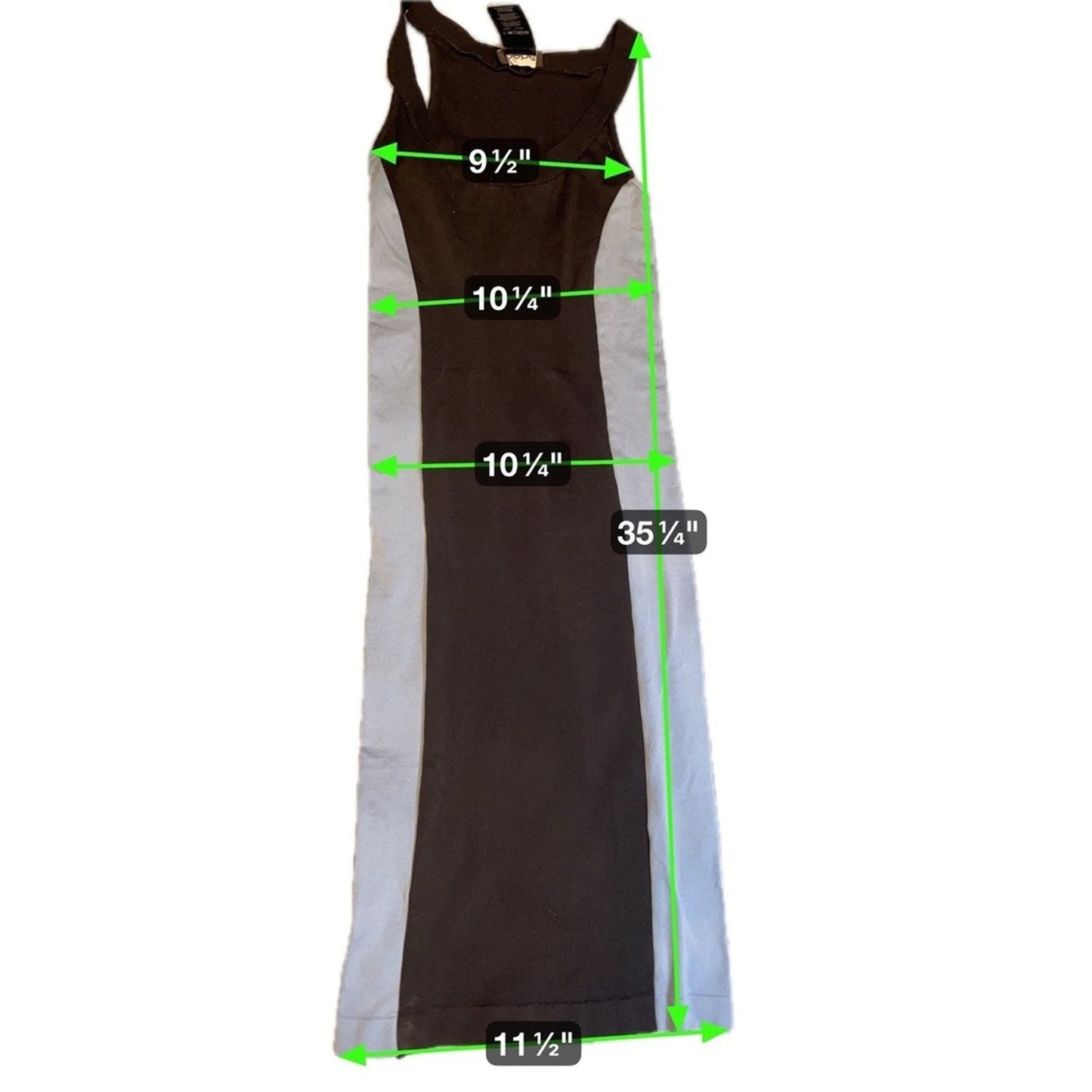 Bebe Sleeveless Maxi Dress Black  Light Grey Colorblock P/S Bodycon