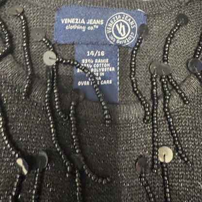 Venezia Black Beaded Knit‎ Top