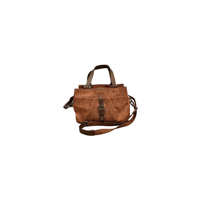Roberta  di Camerino Orange Heart Pattern Satchel Handbag Purse Shoulder Bag