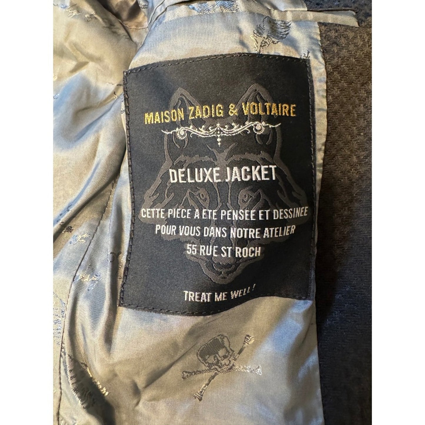 Zadig & Voltaire Virgin BF Deluxe Jacket Black Textured Blazer Size 38 size 6