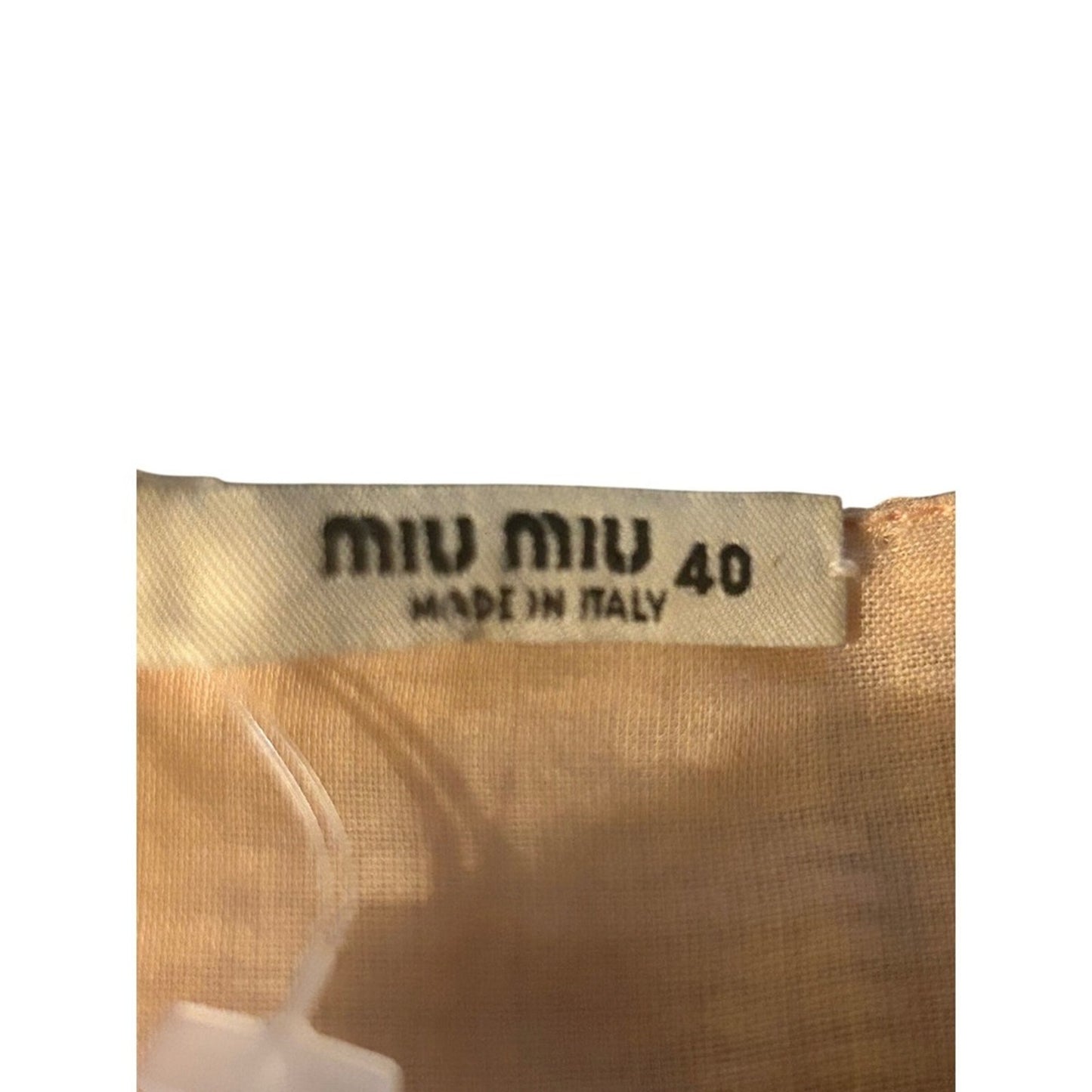 Miu Miu Peach Textured Tiered Flutter Sleeve Midi Dress Size Small