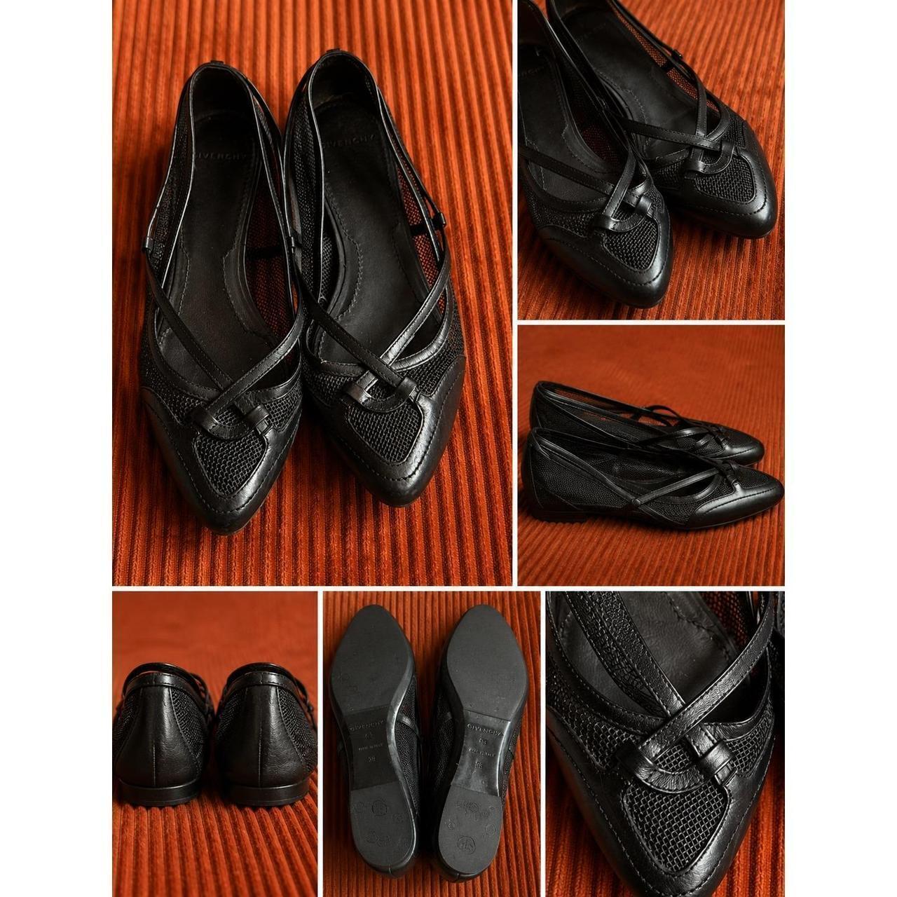 Givenchy Ballet Flats Women's Size 9 Black Good Mesh Strappy Pointed Toe
