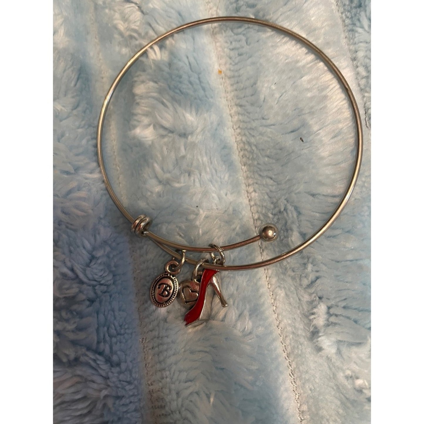 Brighton set  of 3 Charm Bracelets Lipstick High Heel Handbag Silver Tone