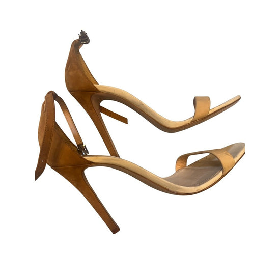 Schutz Womens Ankle Strap Heeled Sandals Heels Shoes Brown Size