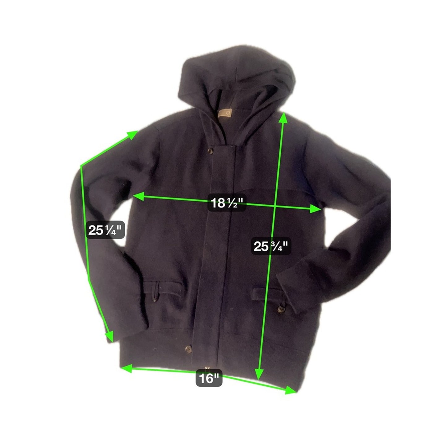 Mens Navy Blue Knitted TSE Hooded Cardigan Jacket Full Zip Pockets Casual Style