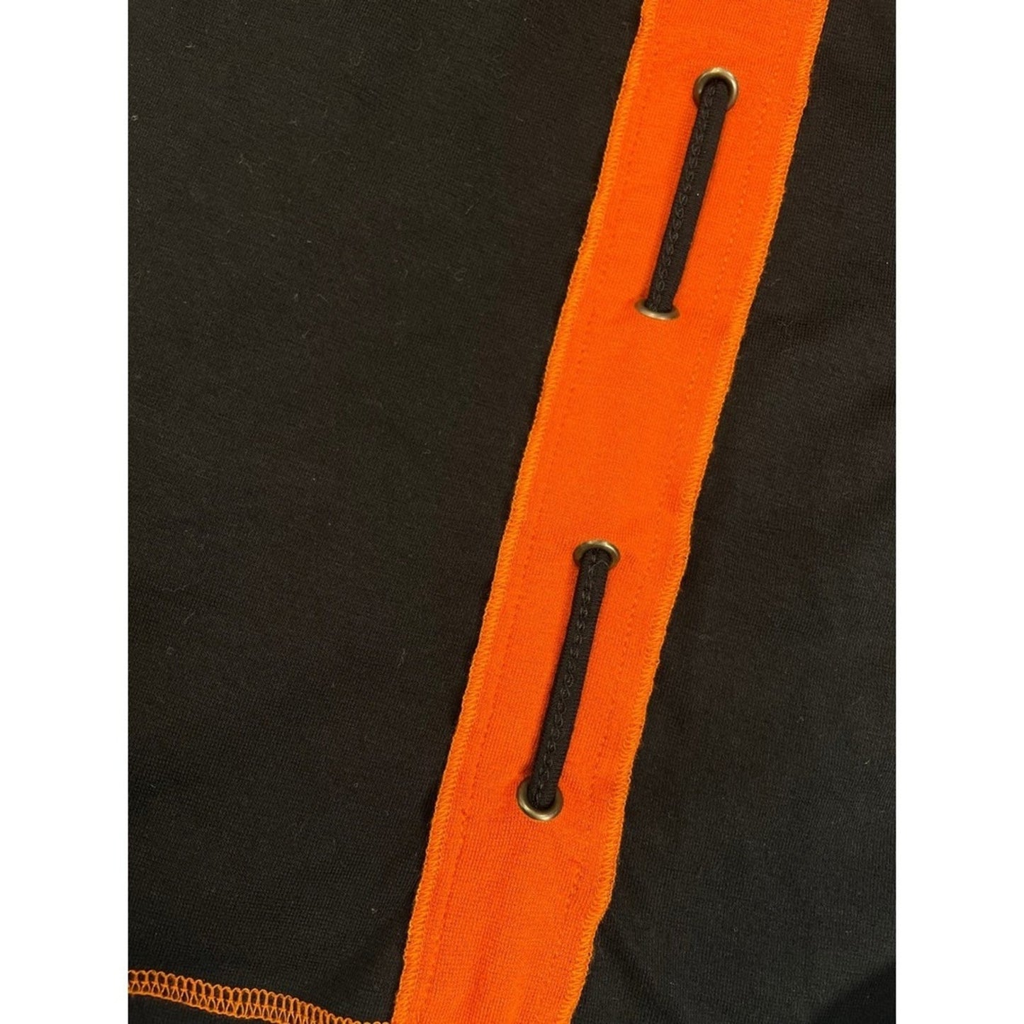 HEGLER Asymmetrical Paneled Long Sleeve Tunic Dress M Orange Gray Brown