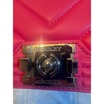 Badgley Mischka Hot Pink Quilted Crossbody Bag with Chain Strap