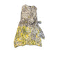 Nic + Zoe Sleeveless Floral Dress XL Gray Yellow Balloon Hem Tie Waist Size xl
