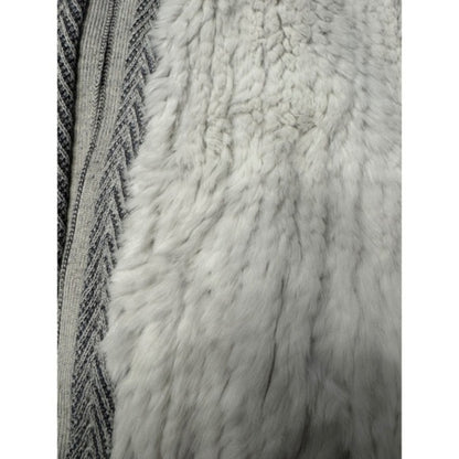 Vince Reversible Sherpa Knit Cardigan Vest Gray & Cream – Size M (USA) Soft