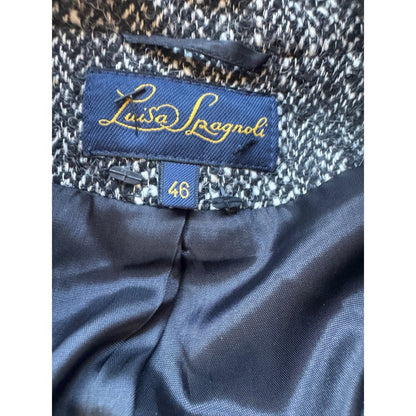 Luisa Spagnoli Blazer Skirt Suit Set Tweed Wool Blend Career Women's