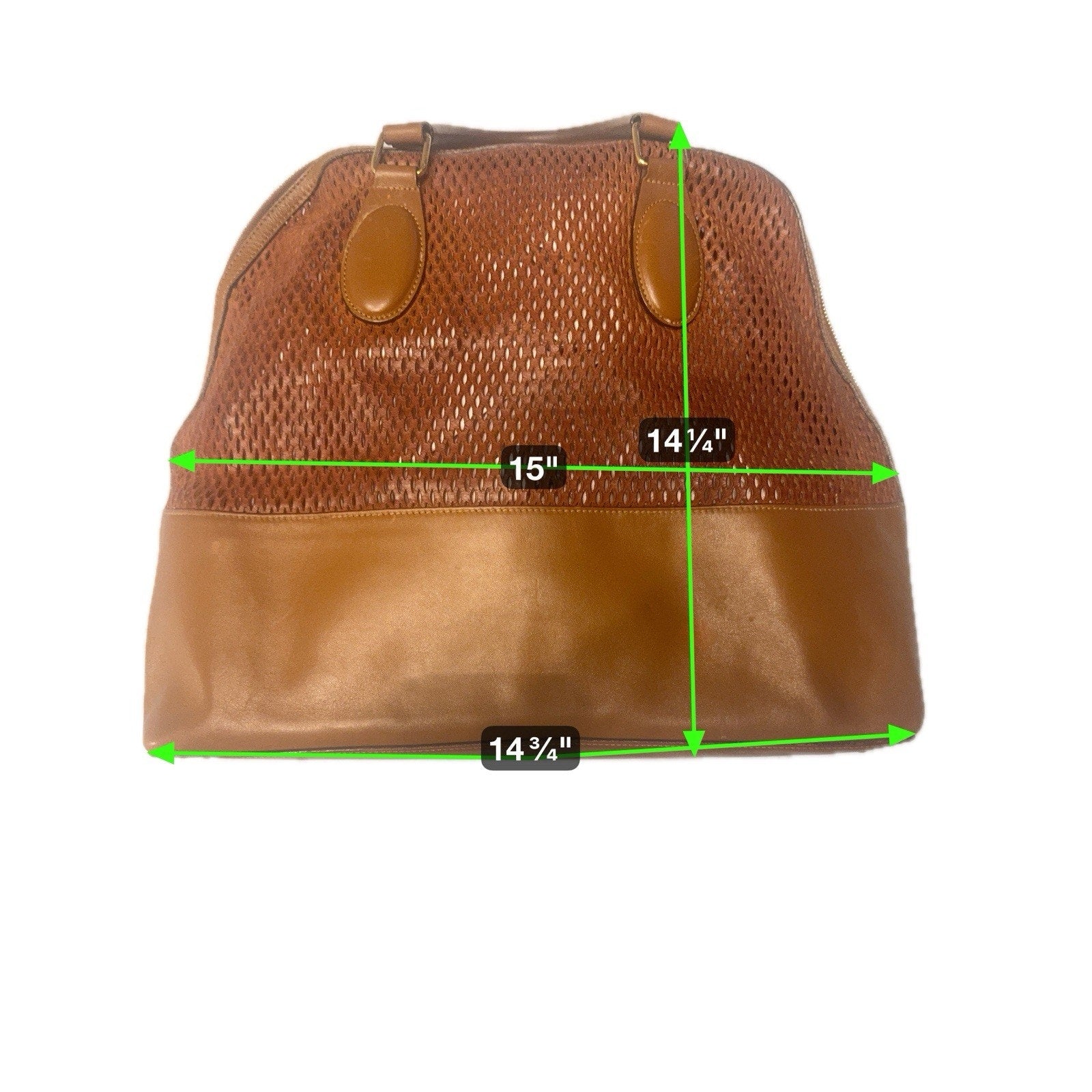Chloé Brown Leather Perforated Satchel Tote Bag