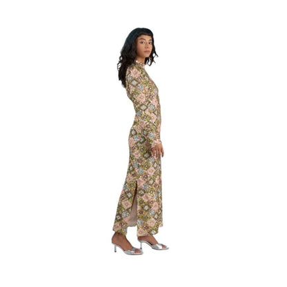 Ghost Spell Sequin Embellished Maxi Dress Geometric Print Long Sleeve XlL
