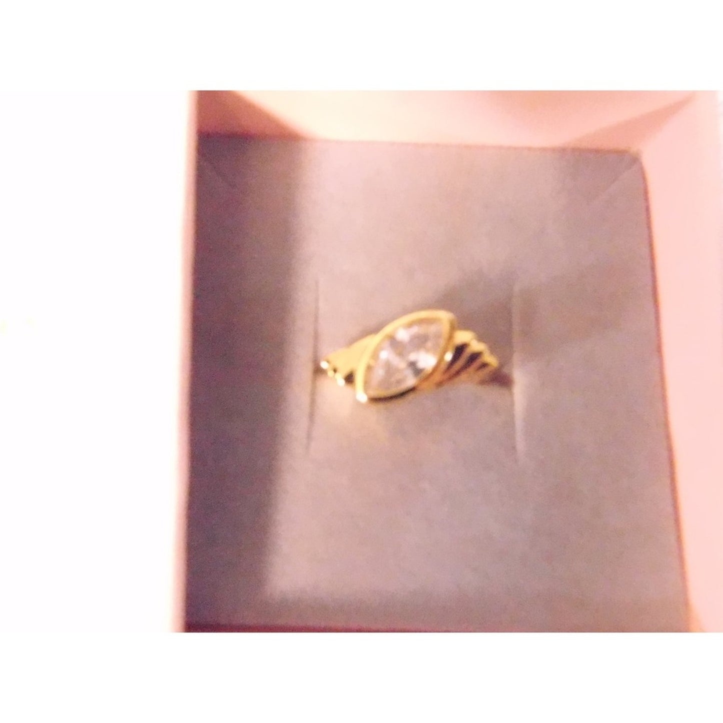 TRAMPS THIEVES Gold Marquise Cut Crystal Ring