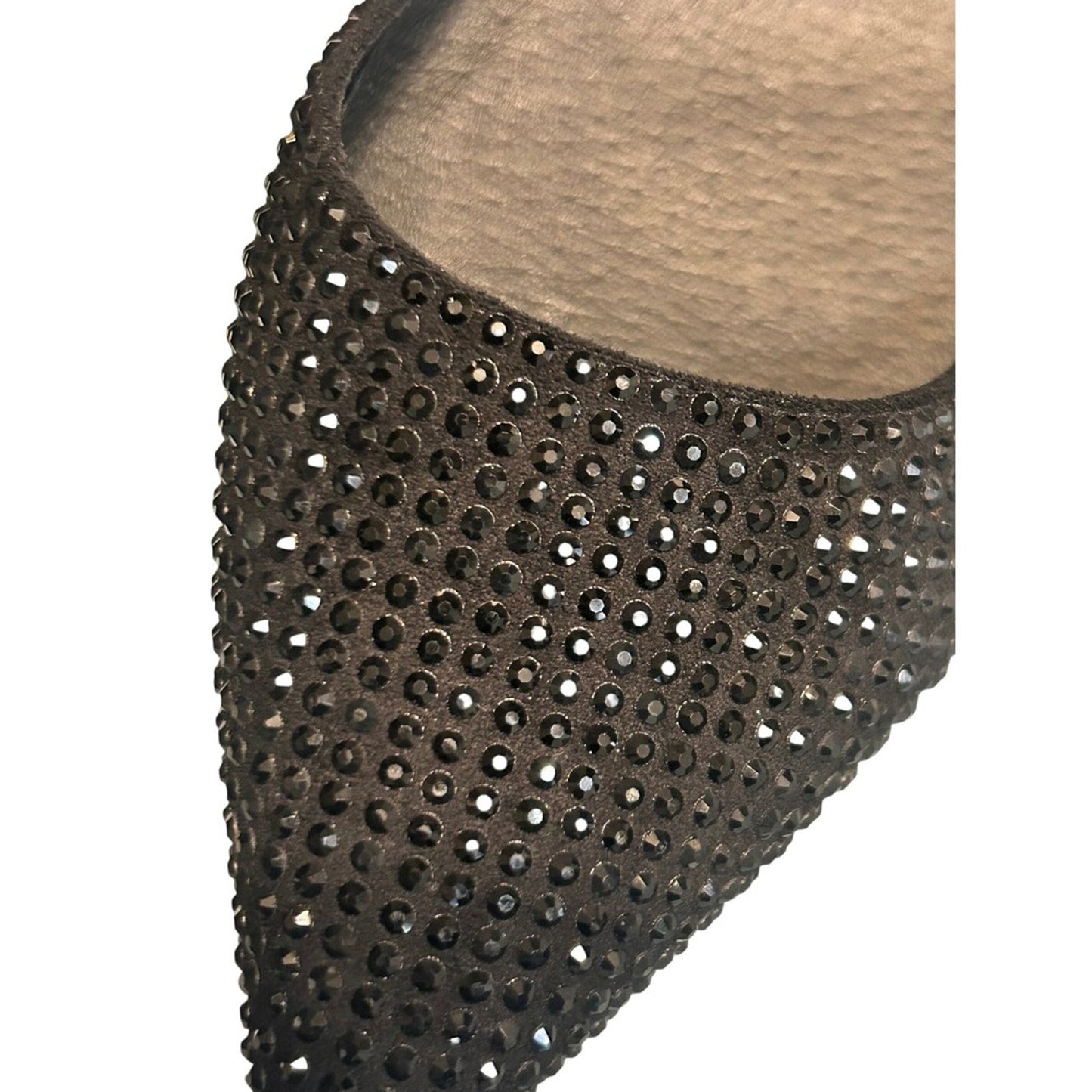 Jeffrey Campbell Rhinestone Slingback Heels Womens 6 Black Good Pointed Toe Pump