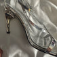 Alexander McQueen Silver Stiletto Heels with Minimalist Design NWT