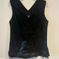 Vince Black Suede & Leather V-Neck Tank Top