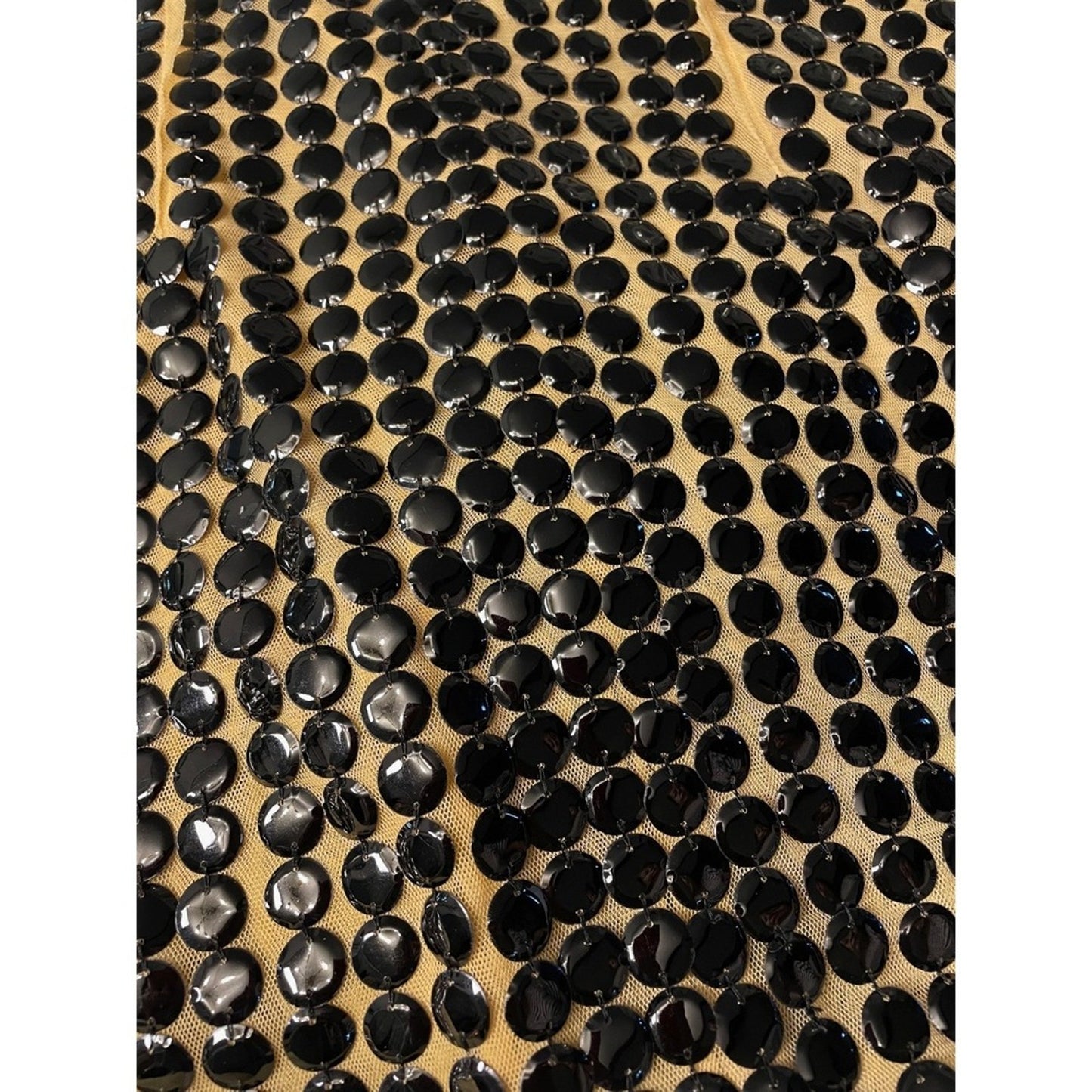 H&M Studio Black Sequin Mesh Sheer Sleeveless Mini Dress size 6