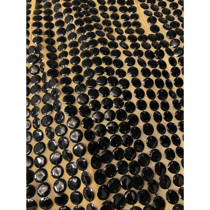 H&M Studio Black Sequin Mesh Sheer Sleeveless Mini Dress size 6