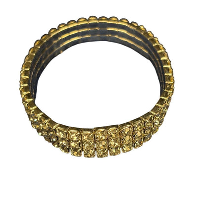 Rhinestone Stretch Bangle Bracelet Gold Tone Silver Tone