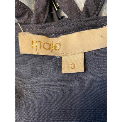 Maje E19RANILA MARINE Embellished Strappy Dress Navy Blue Size 3 USA M