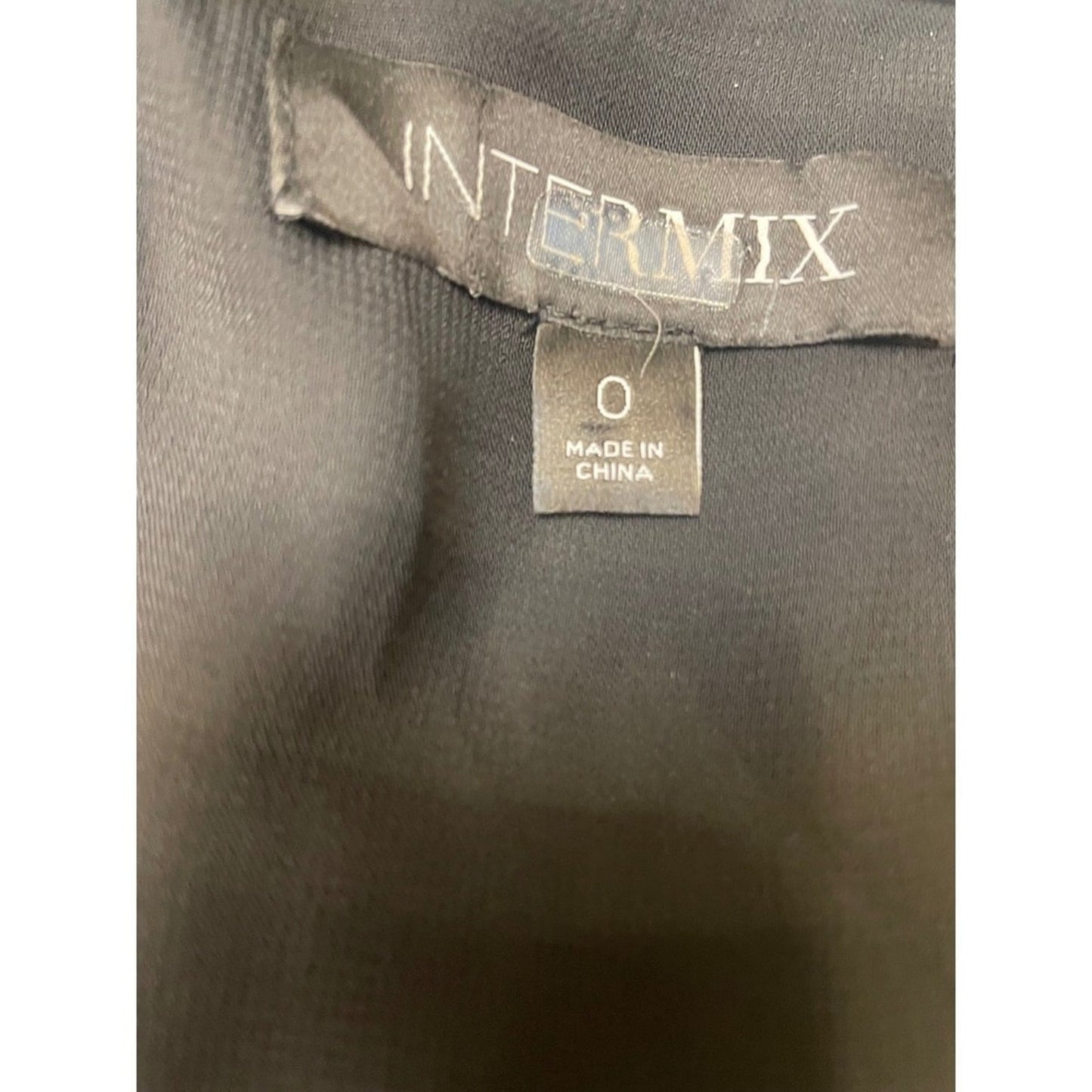 INTERMIX Embellished Neckline Peplum Silk Blouse Brown Size 0 Long Sleeve
