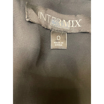 INTERMIX Embellished Neckline Peplum Silk Blouse Brown Size 0 Long Sleeve