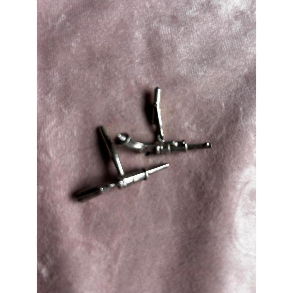 Ted Cavanaugh Silver Revolver Novelty Cufflinks