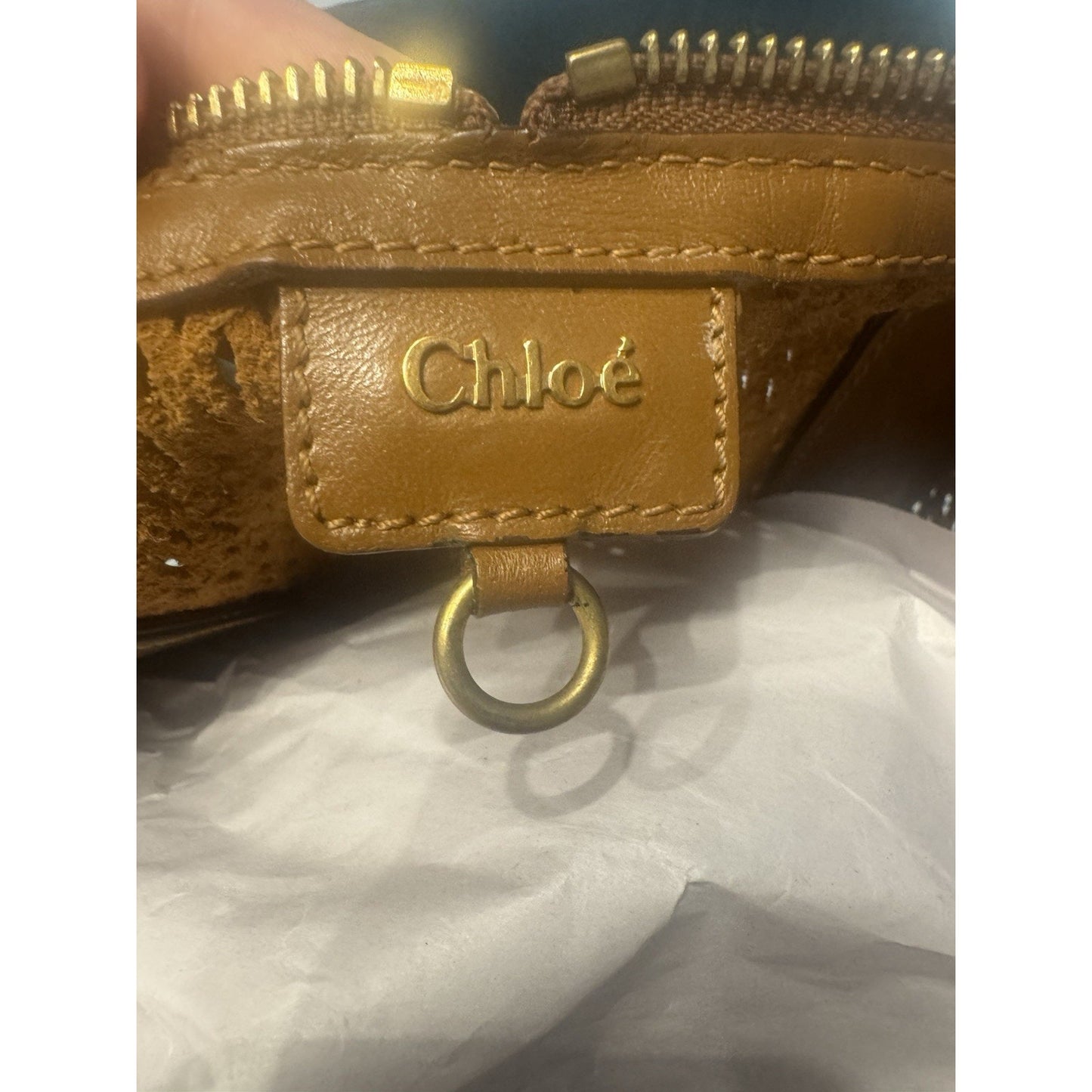 Chloé Brown Leather Perforated Satchel Tote Bag