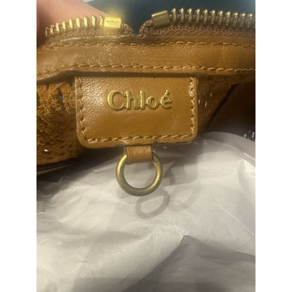 Chloé Brown Leather Perforated Satchel Tote Bag