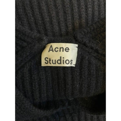 ACNE STUDIOS DEBORAH L WOOL Ribbed V Neck Sweater Black Size S