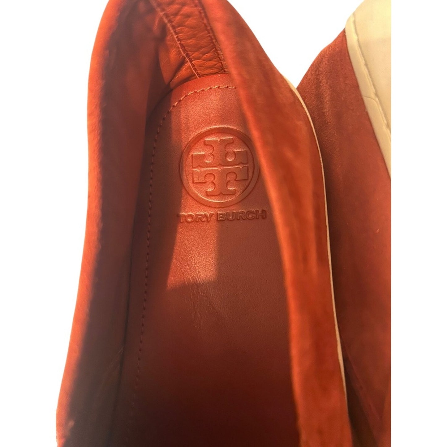 Tory Burch Suede Slip On Sneakers Womens 10.5 Burnt Orange LIKE NEW 46043
