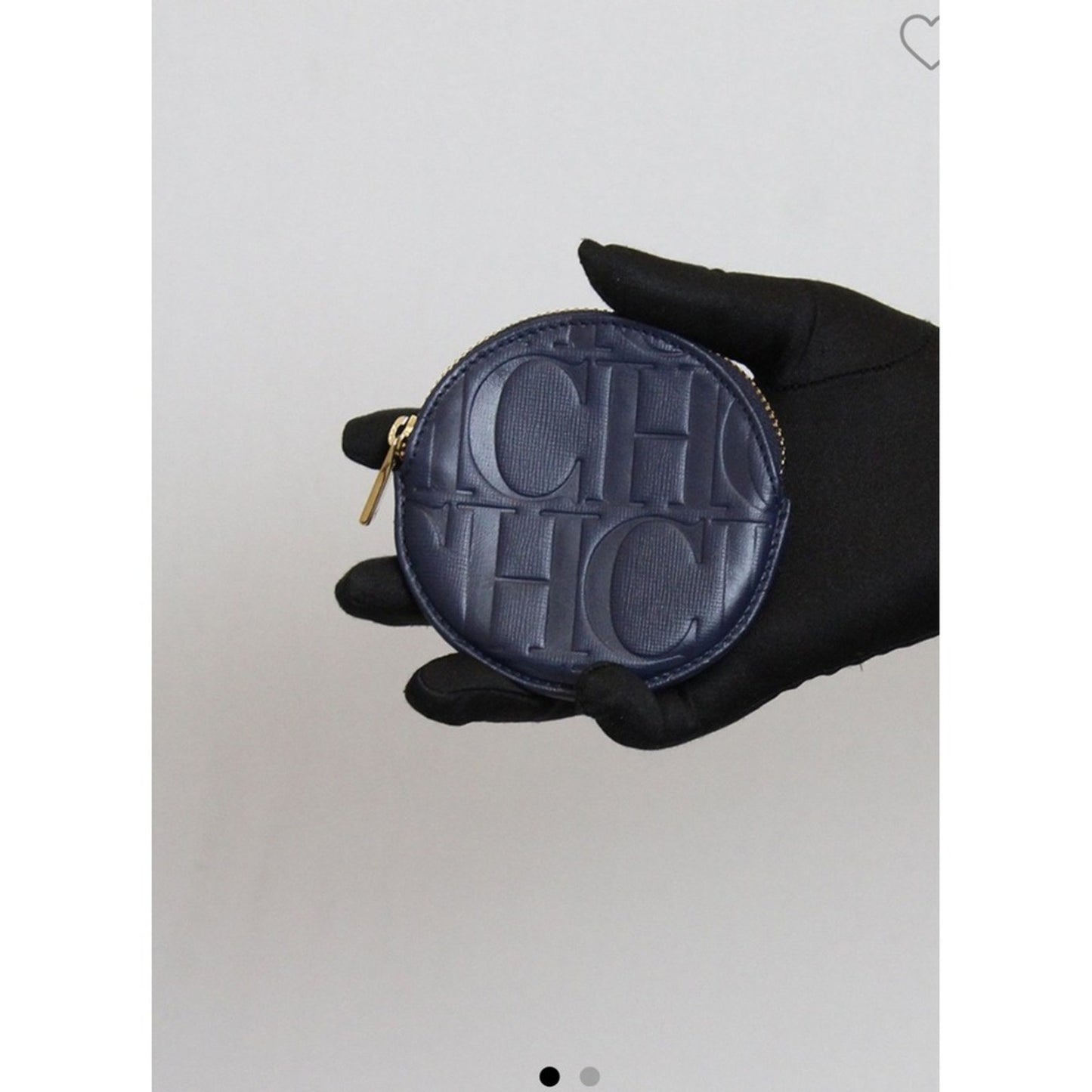 Carolina Herrera  Round Leather Coin Purse Womens Designer Wallet