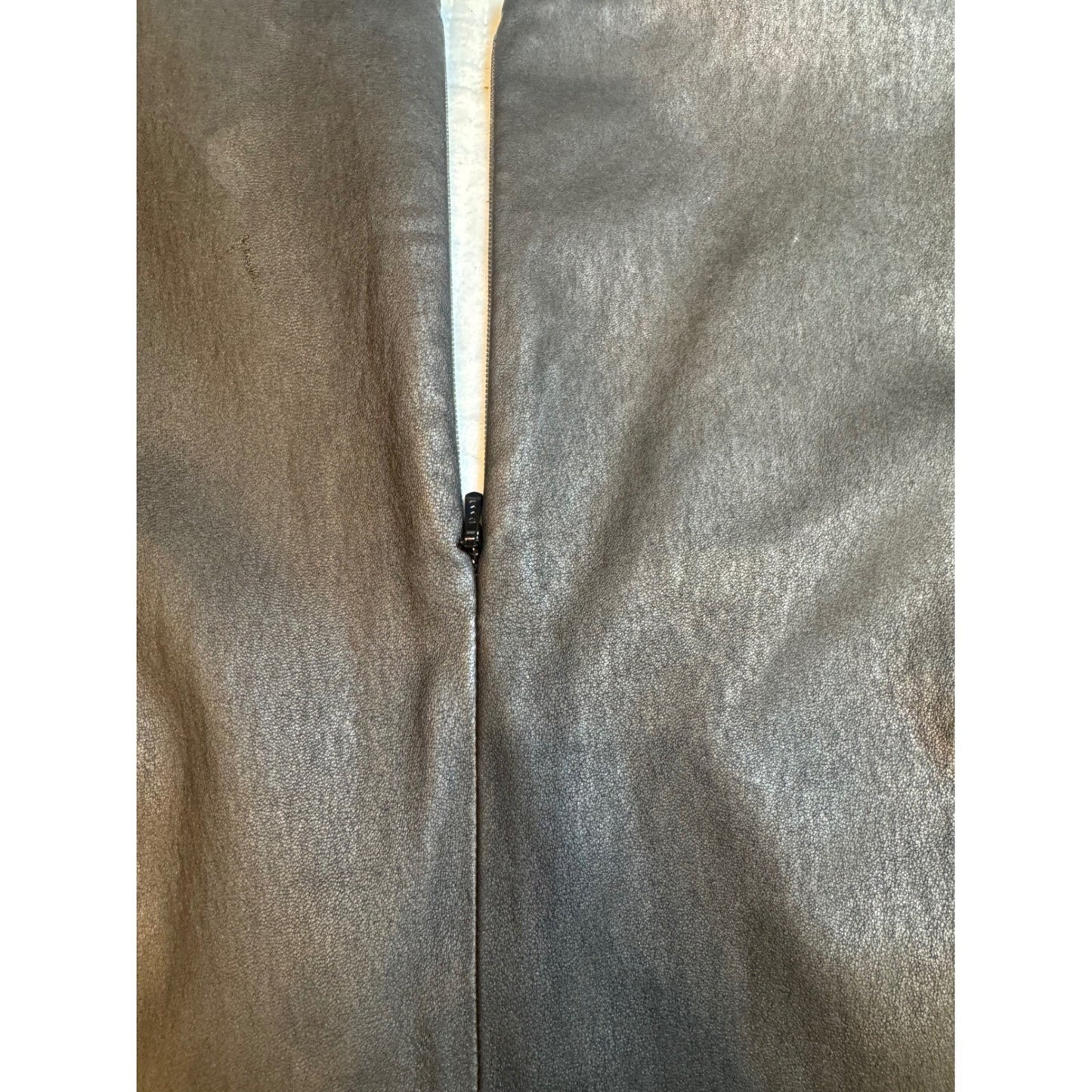 Helmut Lang Black Leather Sleeveless Top – Minimalist V-Neck – Size 4