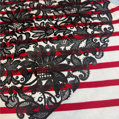 Stella McCartney Striped Heart Print Tank Top Red White Size 42