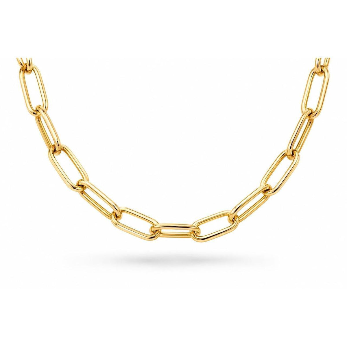 14k Yellow Gold Paperclip Chain Necklace Hollow 4mm 18in 4.10g