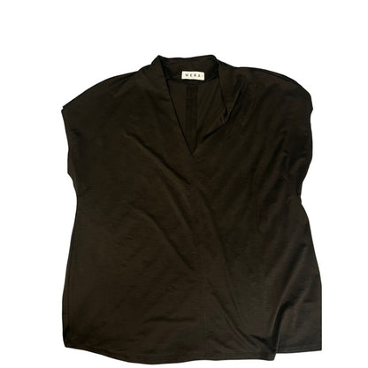WERA Madison Black V-Neck Cap Sleeve Top Shirt Womens Size M