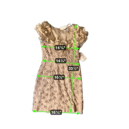 IDA SJOSTEDT 147 Elissa Dress 3D Floral Embellished Tulle Cap Sleeve Midi Dress