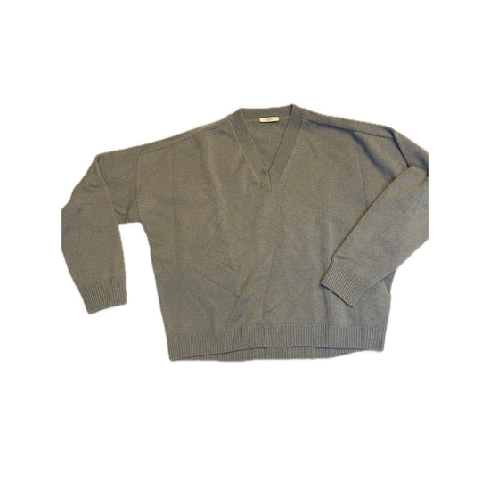 Italian Wool Silk Cashmere V-Neck Knit Sweater Top